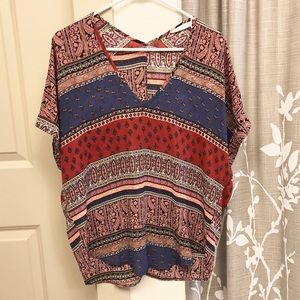 Boho-Style Loose and Flowy Printed Blouse by Lush